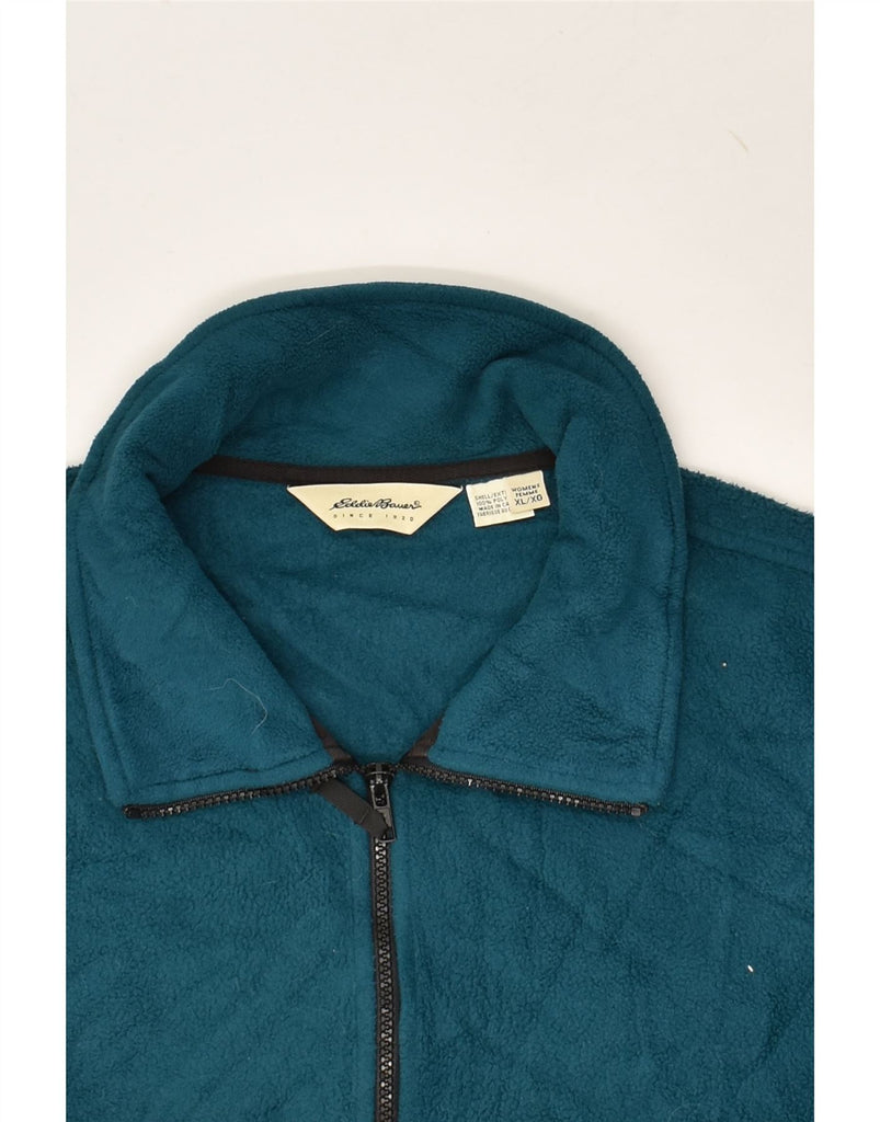 EDDIE BAUER Womens Fleece Jacket UK 18 XL Turquoise Polyester | Vintage Eddie Bauer | Thrift | Second-Hand Eddie Bauer | Used Clothing | Messina Hembry 