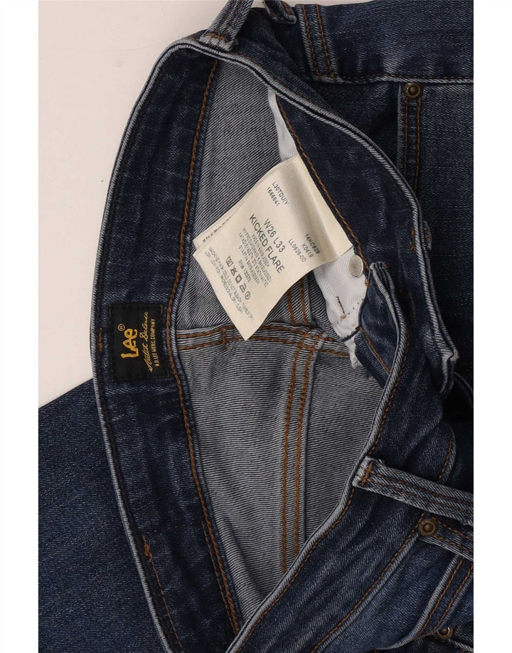 Lee Womens Kicked Flare Flared Jeans W26 L26 Blue Cotton