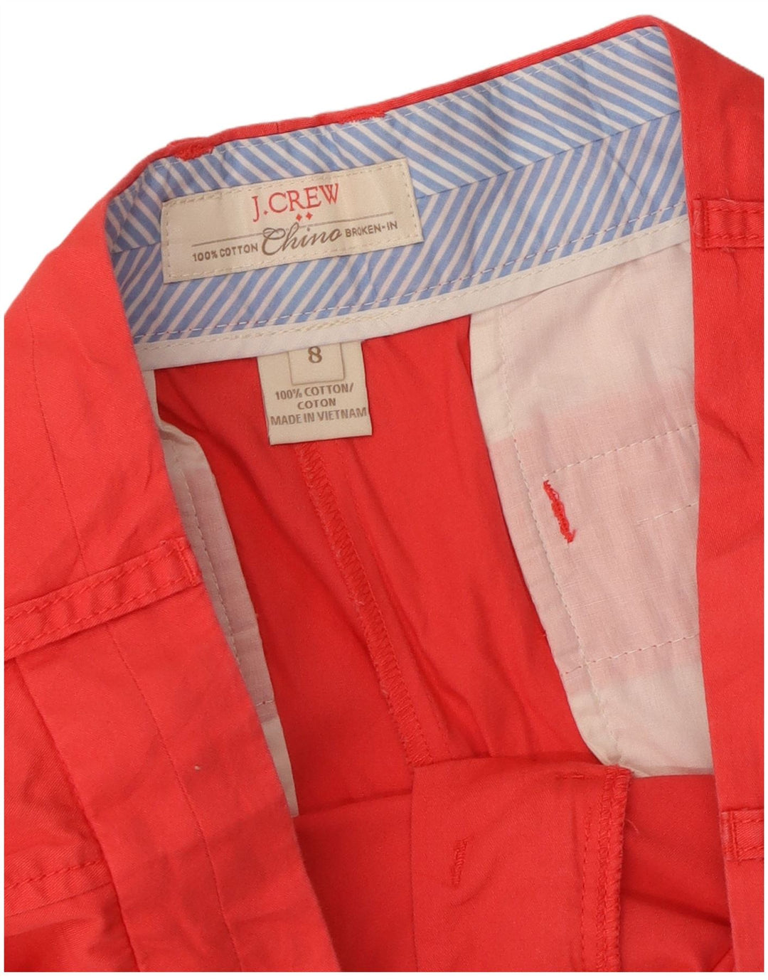 J. Crew Womens Chino Shorts US 8 Medium W34  Red Cotton