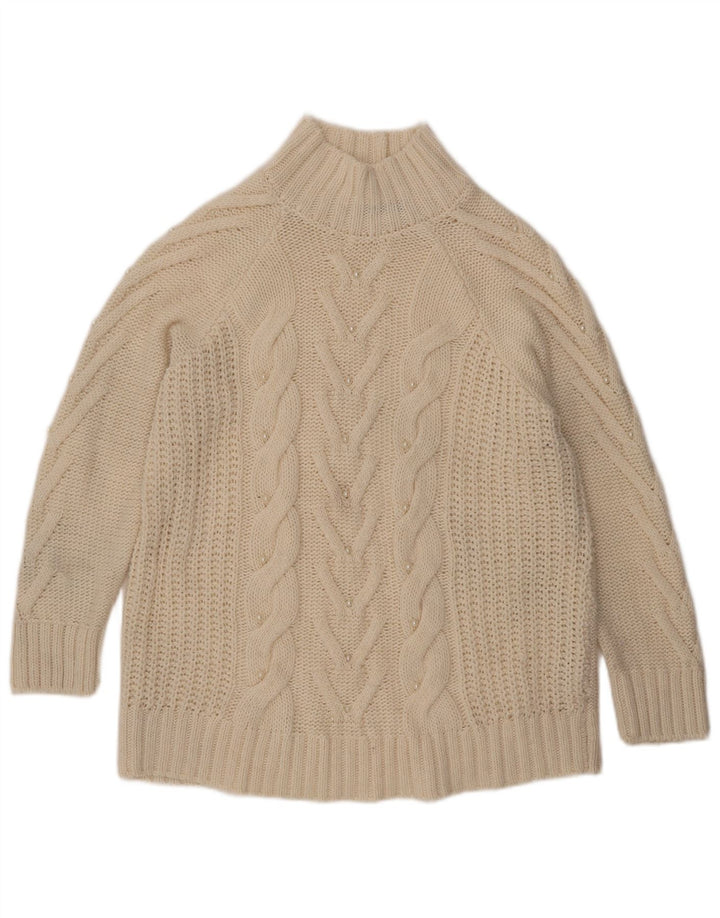 Marks & Spencer Womens Turtle Neck Jumper Sweater UK 16 Large Off White