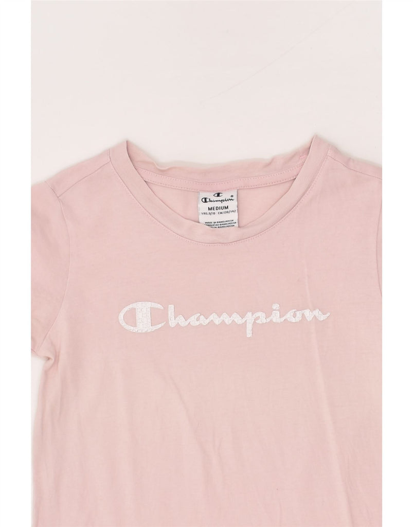 CHAMPION Girls Graphic T-Shirt Top 9-10 Years Medium Pink Cotton | Vintage Champion | Thrift | Second-Hand Champion | Used Clothing | Messina Hembry 