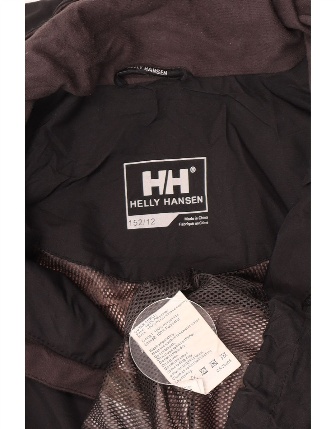 Helly Hansen Boys Windbreaker Jacket 11-12 Years Black Polyester