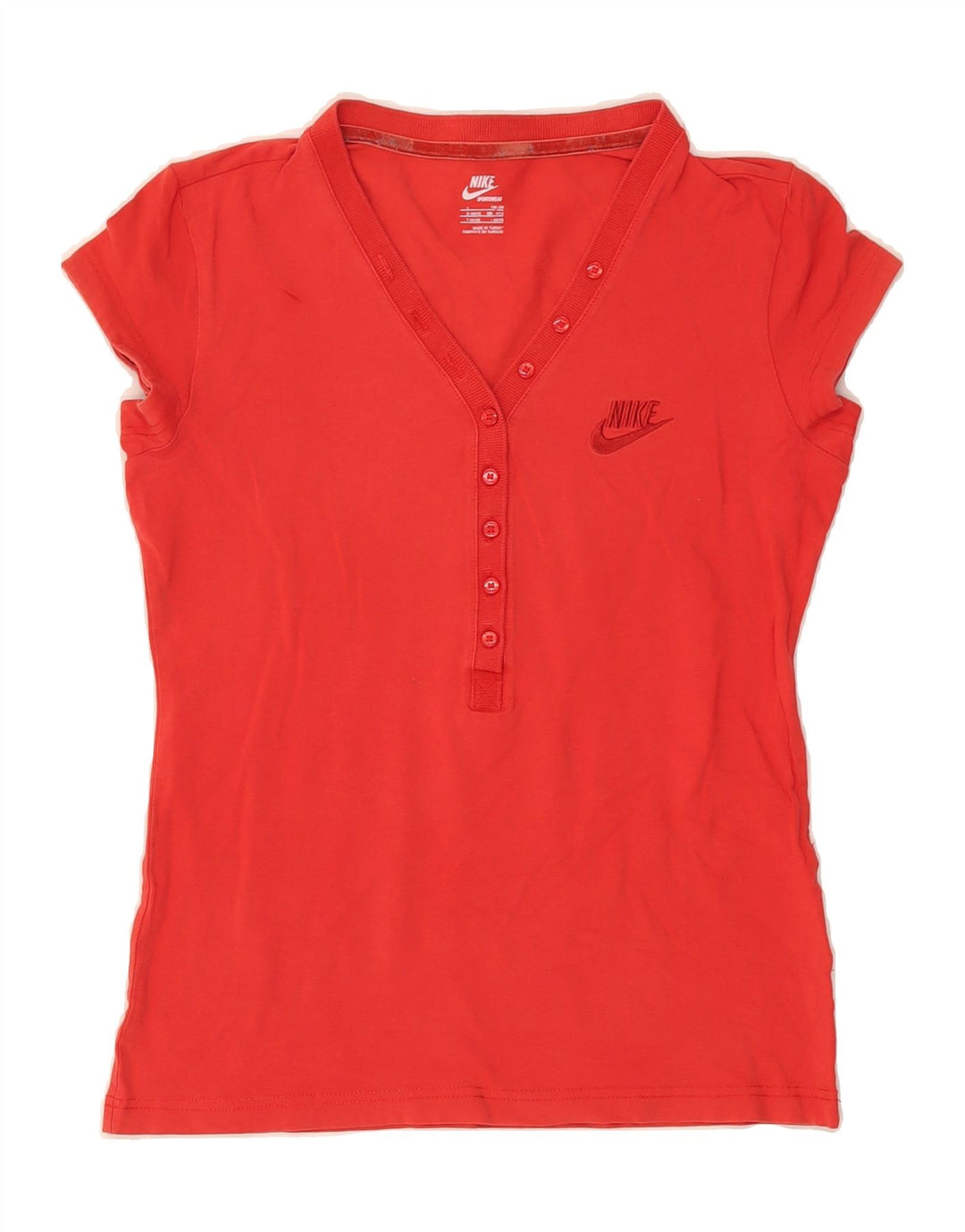 NIKE Womens T-Shirt Top UK 14/16 Large Red Vintage Nike and Second-Hand Nike from Messina Hembry 