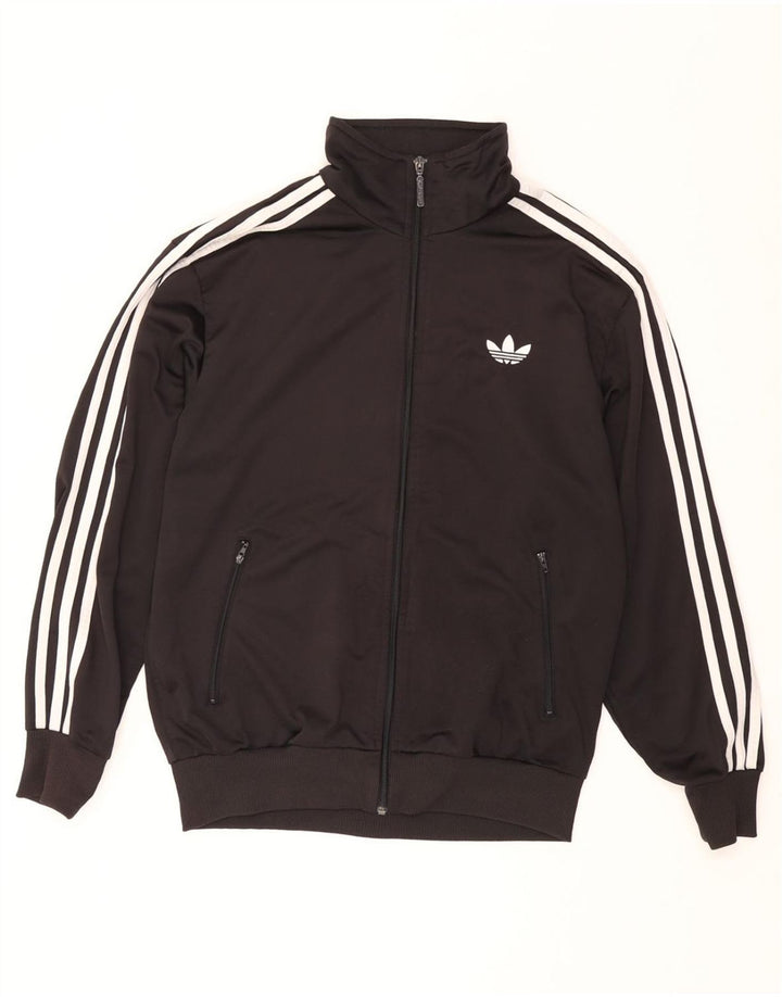 ADIDAS Mens Tracksuit Top Jacket Medium Black Polyester