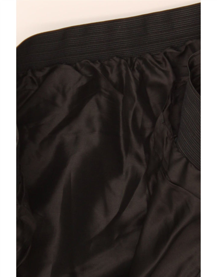 VINTAGE Womens Straight Leather Trousers W25 L27 Navy Blue