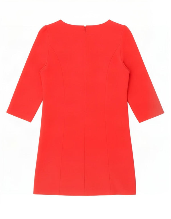 Zara Womens 3/4 Sleeve A-Line Dress UK 6 XS Red