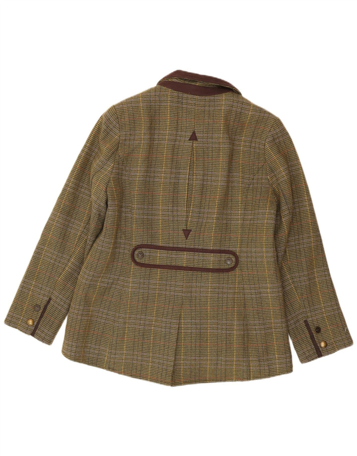 Joules Womens Country Jacket UK 16 Large Green Plaid Wool