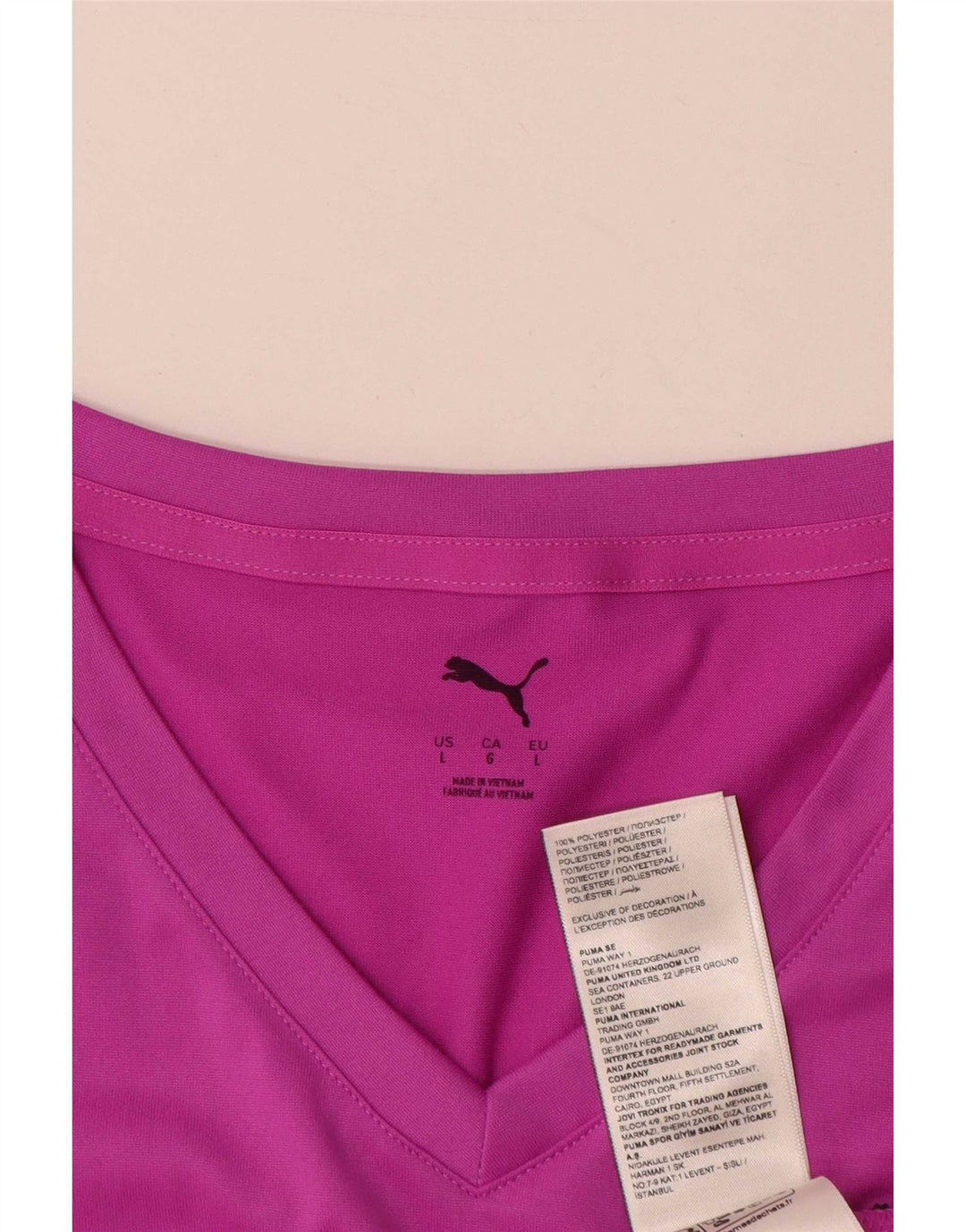 Puma Womens T-Shirt Top UK 16 Large Pink Polyester