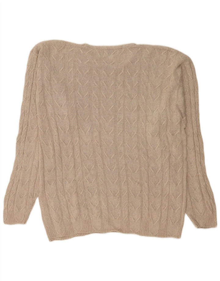 RETREAT Mens Crew Neck Jumper Sweater Large Beige Cotton