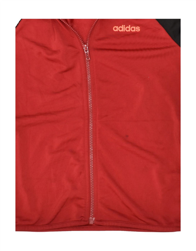 ADIDAS Boys Tracksuit Top Jacket 9-10 Years Red Colourblock Polyester | Vintage Adidas | Thrift | Second-Hand Adidas | Used Clothing | Messina Hembry 