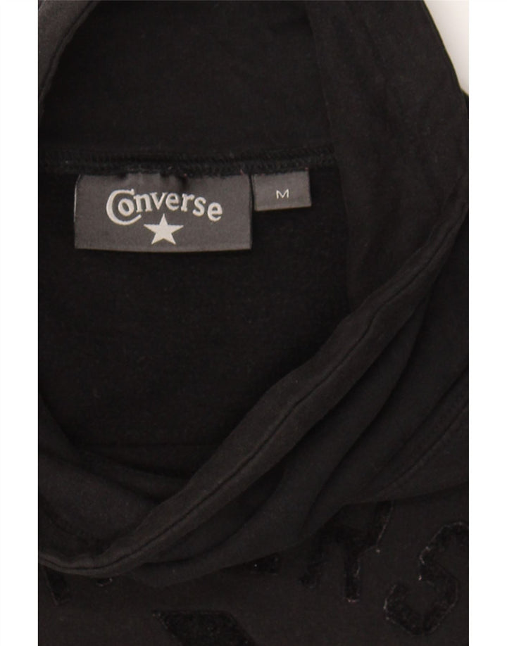 CONVERSE Womens Graphic Hoodie Jumper UK 14 Medium Black Cotton Vintage Converse and Second-Hand Converse from Messina Hembry 