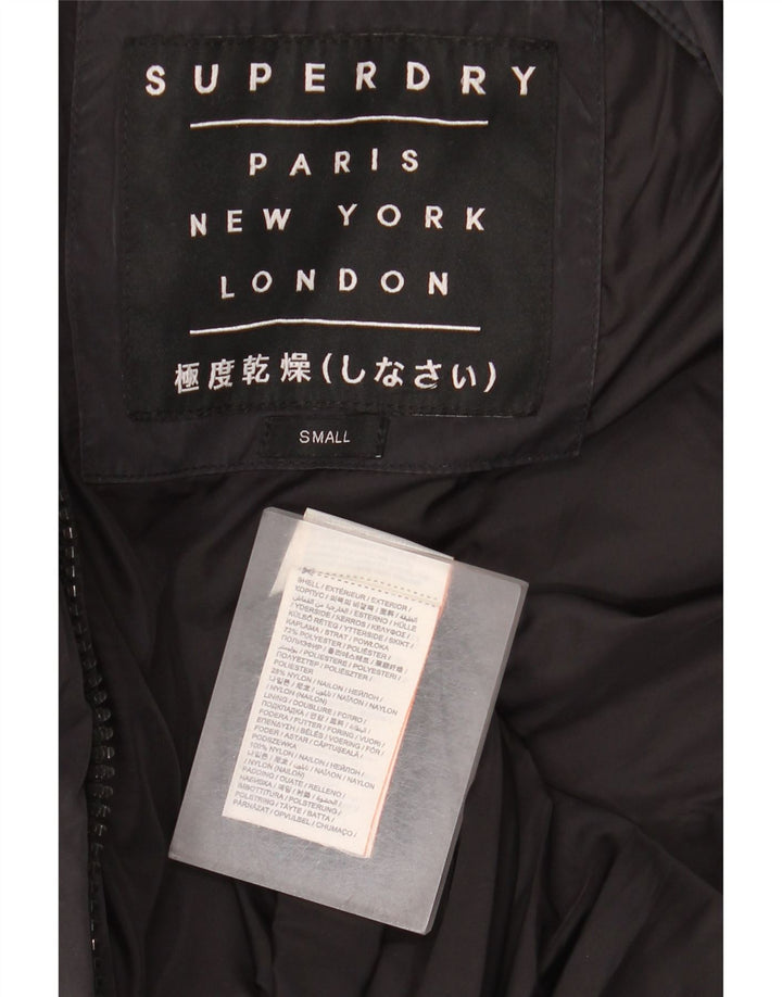 Superdry Womens Hooded Oversized Padded Coat UK 10 Small Grey Polyester