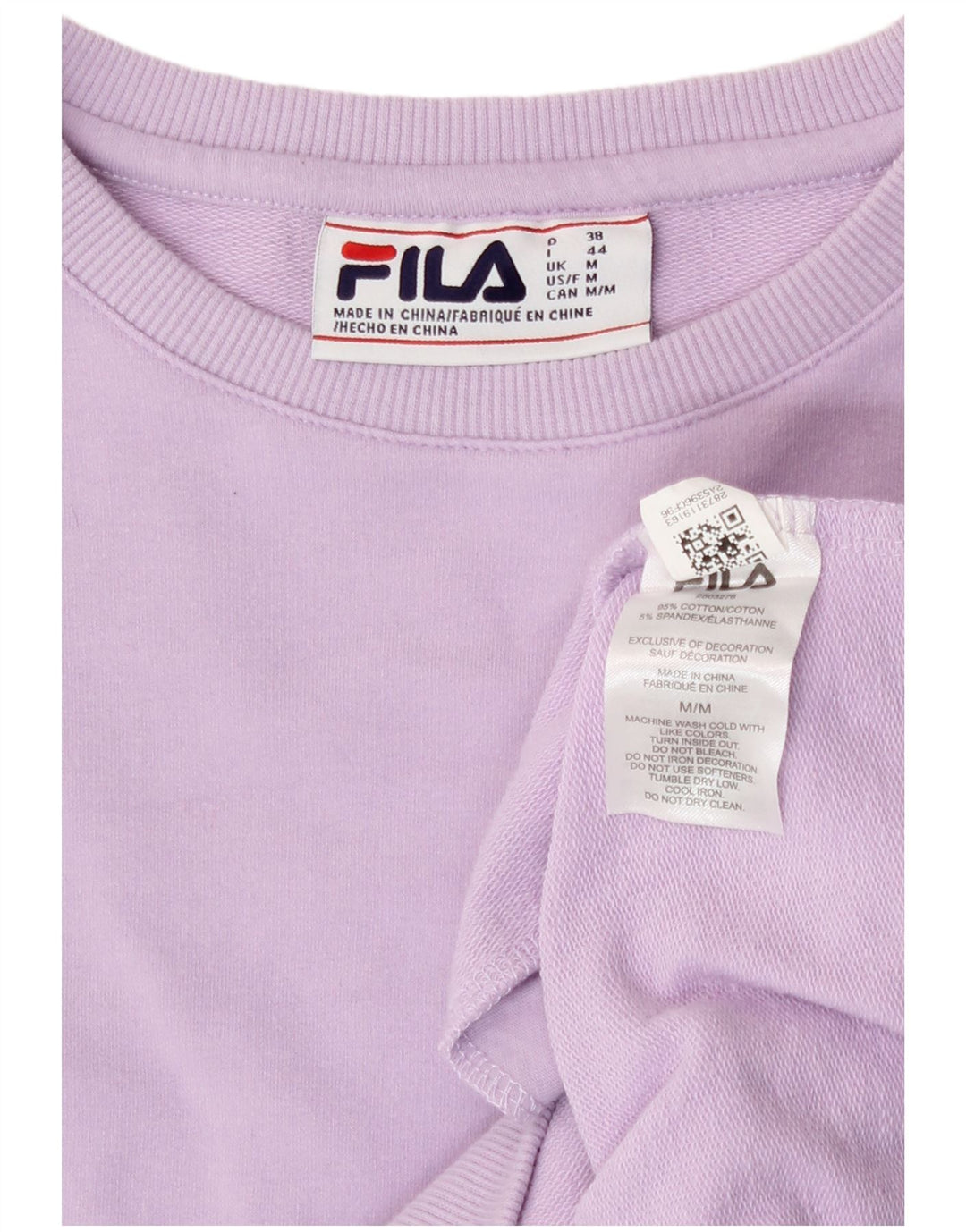 Fila Womens Sweatshirt Jumper UK 14 Medium Purple Cotton