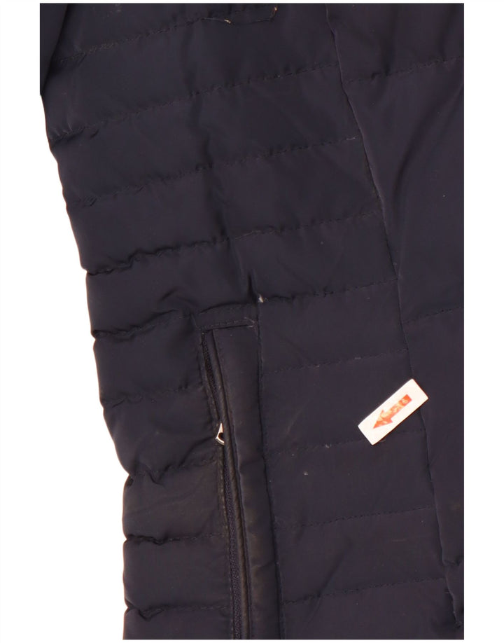 Crew Clothing Womens Hooded Padded Jacket UK 16 Large Navy Blue Polyester