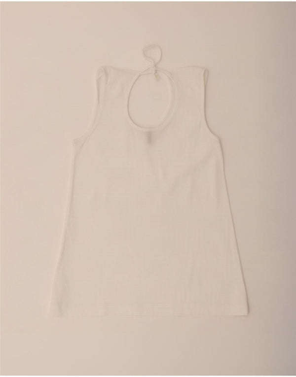 Benetton Womens Sleeveless Blouse Top UK 12 Medium White
