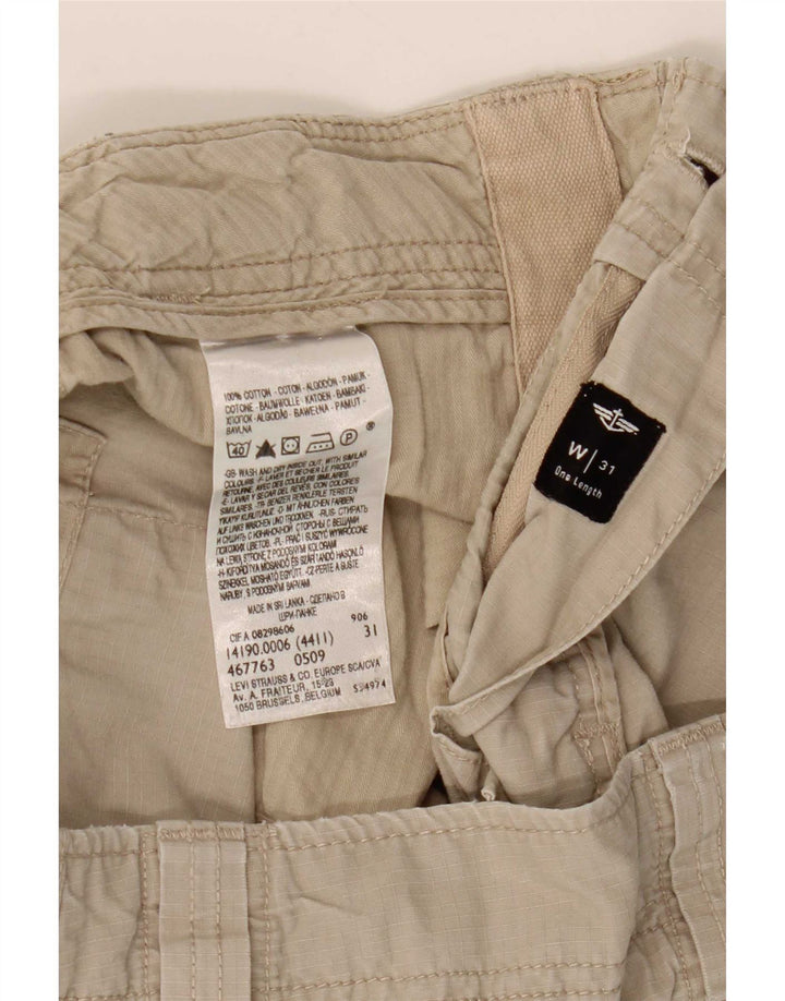 Dockers Mens Comfort Fit Cargo Shorts W31 Medium Beige Cotton