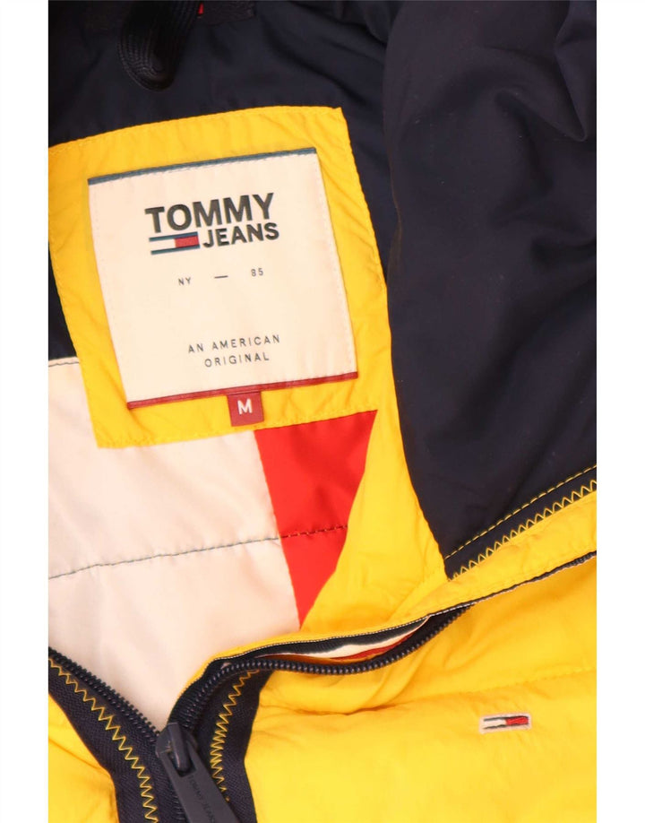 Tommy Hilfiger Mens Hooded Regular Fit Padded Jacket UK 38 Medium Yellow