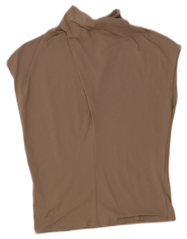 Zara Womens Sleeveless Blouse Top UK 12 Medium Grey Polyamide