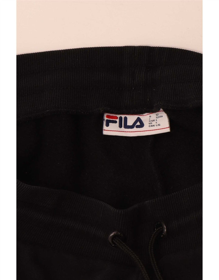 Fila Mens Tracksuit Trousers Joggers Large Black Colourblock