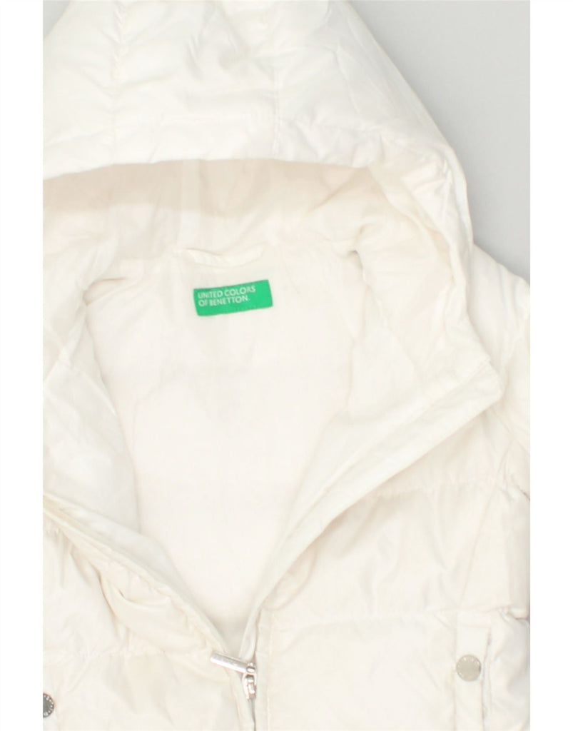 BENETTON Girls Hooded Padded Jacket 6-7 Years White | Vintage Benetton | Thrift | Second-Hand Benetton | Used Clothing | Messina Hembry 