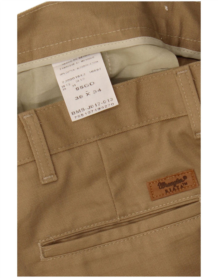 WRANGLER Mens Pegged Chino Trousers W38 L34 Beige Cotton