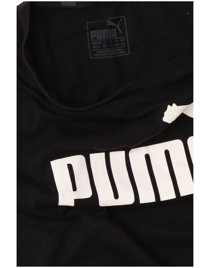 Puma Womens Graphic T-Shirt Top UK 12 Medium Black