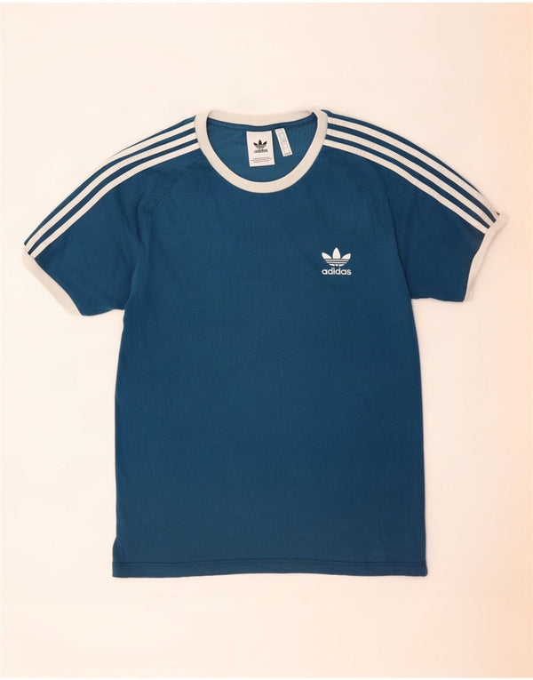 Adidas Mens T-Shirt Top Large Blue Cotton