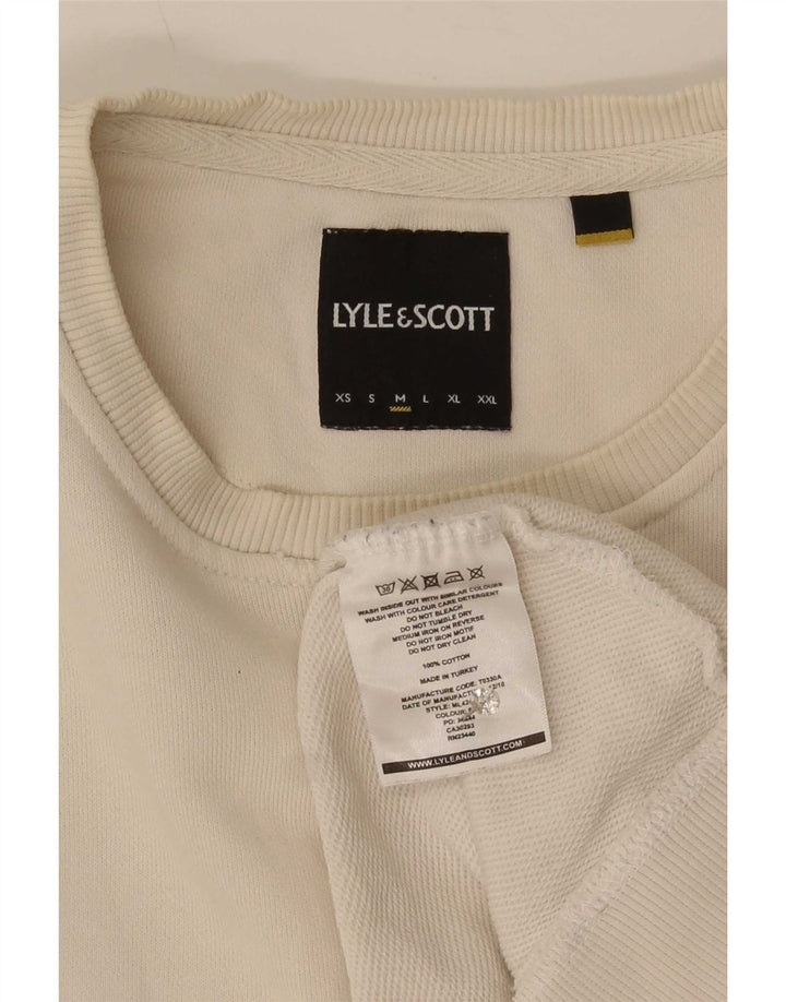 Lyle & Scott Mens Sweatshirt Jumper Medium Off White Cotton