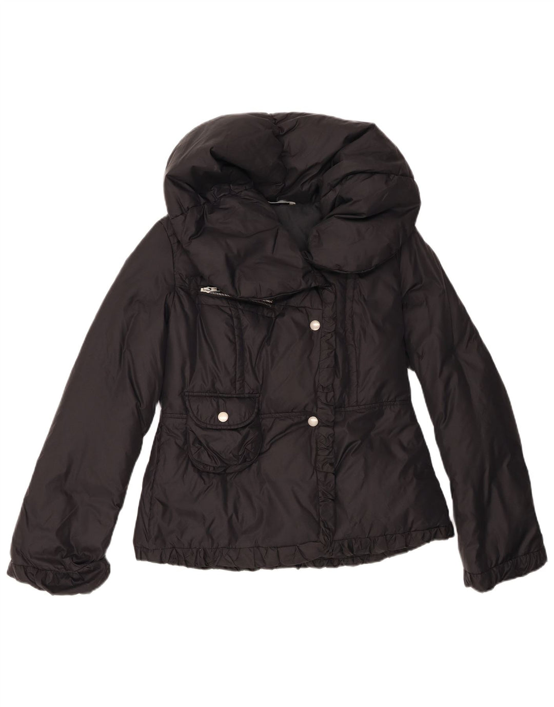 Stefanel Womens Padded Jacket UK 12 Medium Black Nylon