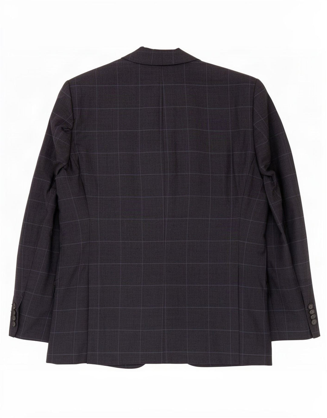 Marks & Spencer Mens 2 Button Blazer Jacket UK 44 XL Navy Blue Check Linen