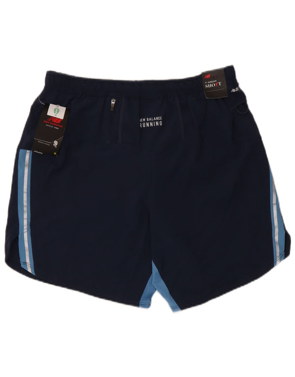 New Balance Mens Graphic Sport Shorts Medium Navy Blue Colourblock