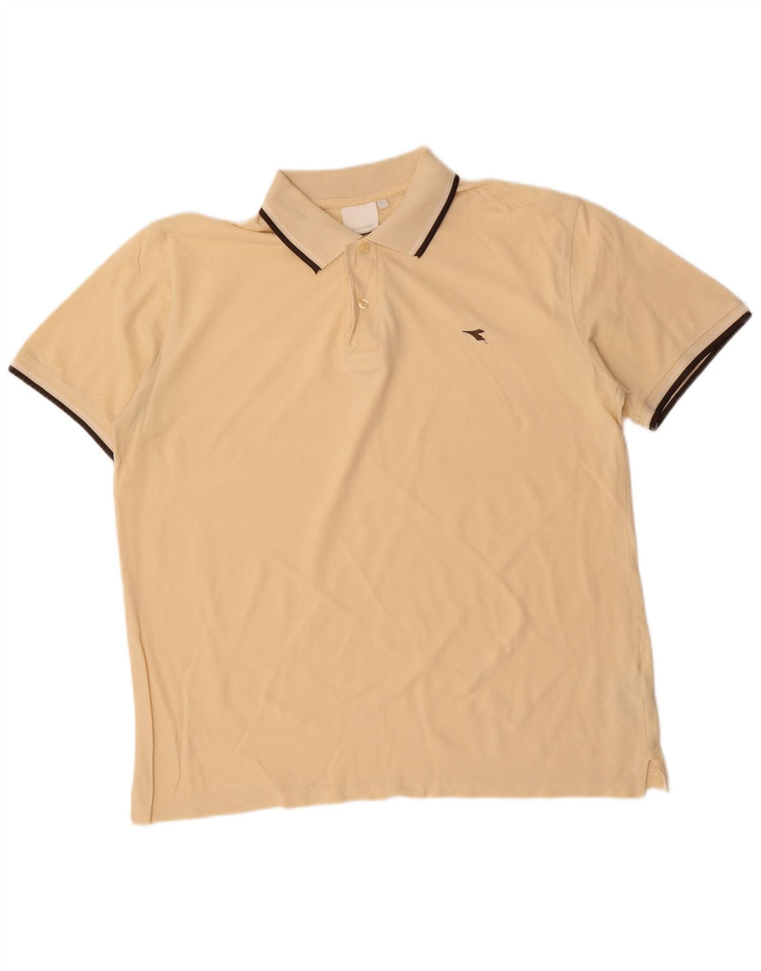 DIADORA Mens Polo Shirt XL Beige Cotton