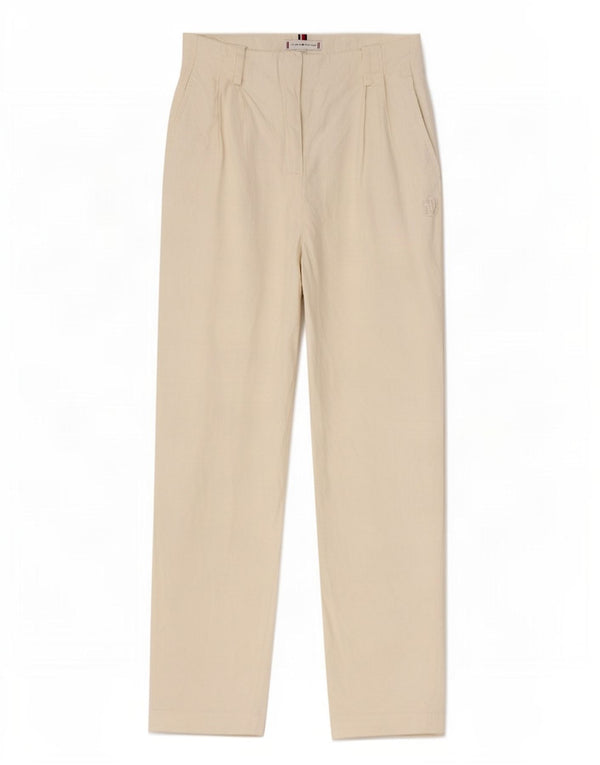 Tommy Hilfiger Womens High Waist Chino Trousers UK 4 XS W24 L24 White