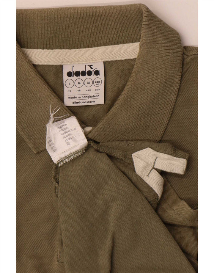 Diadora Mens Polo Shirt Medium Khaki Cotton