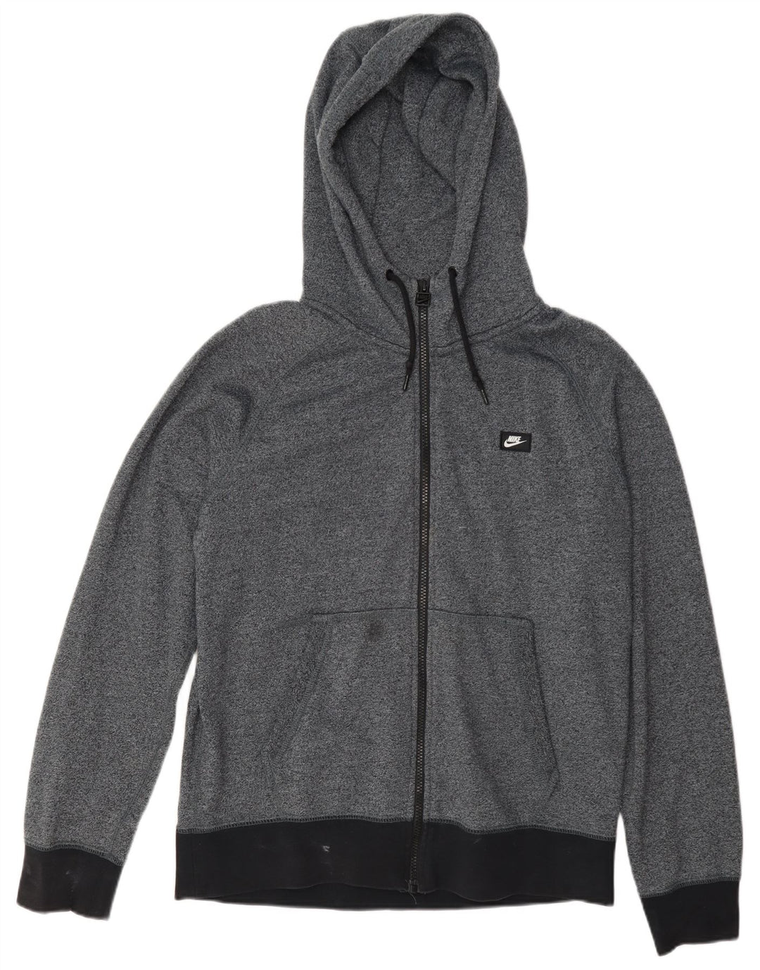 Nike Mens Zip Hoodie Sweater Medium Navy Blue Flecked Cotton