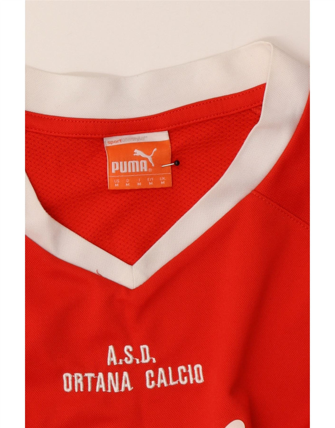 Puma Mens Graphic T-Shirt Top Medium Red Colourblock
