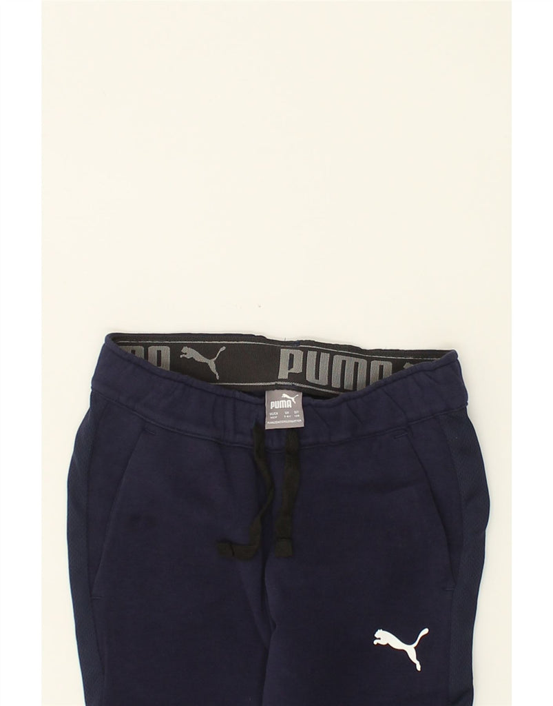 PUMA Boys Tracksuit Trousers Joggers 7-8 Years Navy Blue | Vintage Puma | Thrift | Second-Hand Puma | Used Clothing | Messina Hembry 