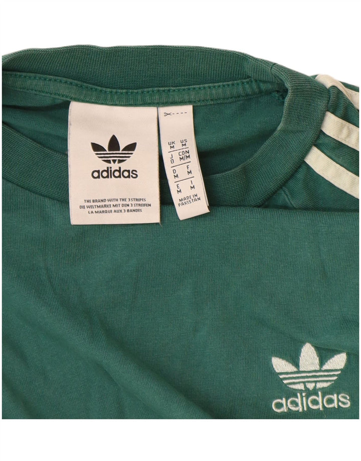 Adidas Mens Top Long Sleeve Medium Green Cotton