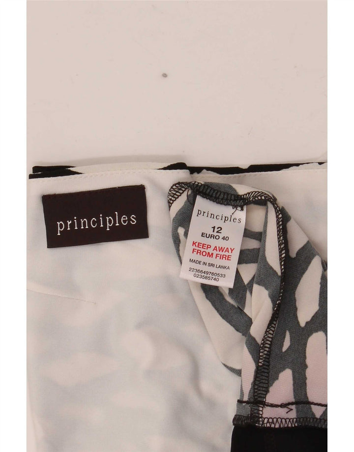 Principles Womens Abstract Pattern A-Line Dress UK 12 Medium Black
