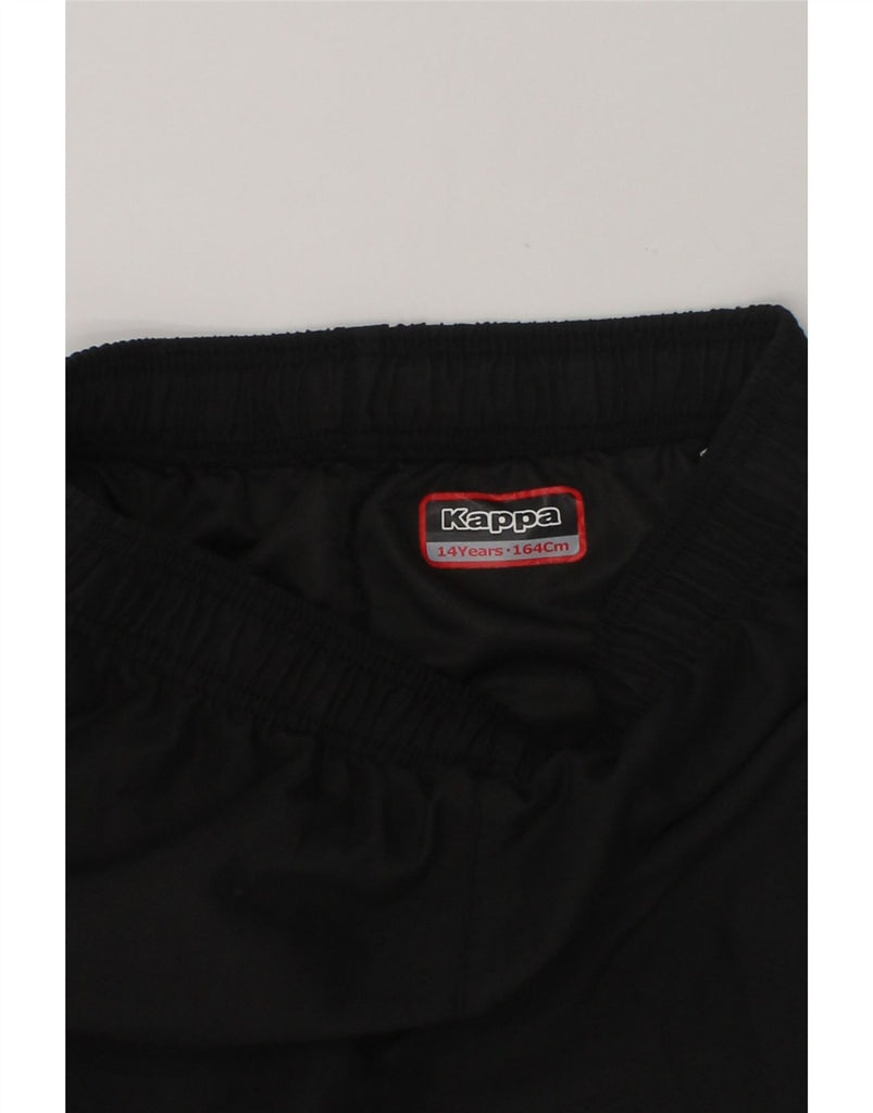 KAPPA Boys Graphic Sport Shorts 13-14 Years Black Polyester | Vintage Kappa | Thrift | Second-Hand Kappa | Used Clothing | Messina Hembry 