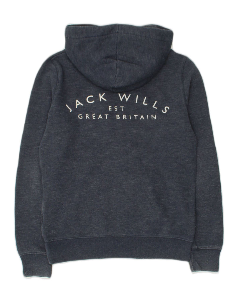 JACK WILLS Womens Loose Fit Graphic Hoodie Jumper UK 6 XS  Navy Blue | Vintage Jack Wills | Thrift | Second-Hand Jack Wills | Used Clothing | Messina Hembry 