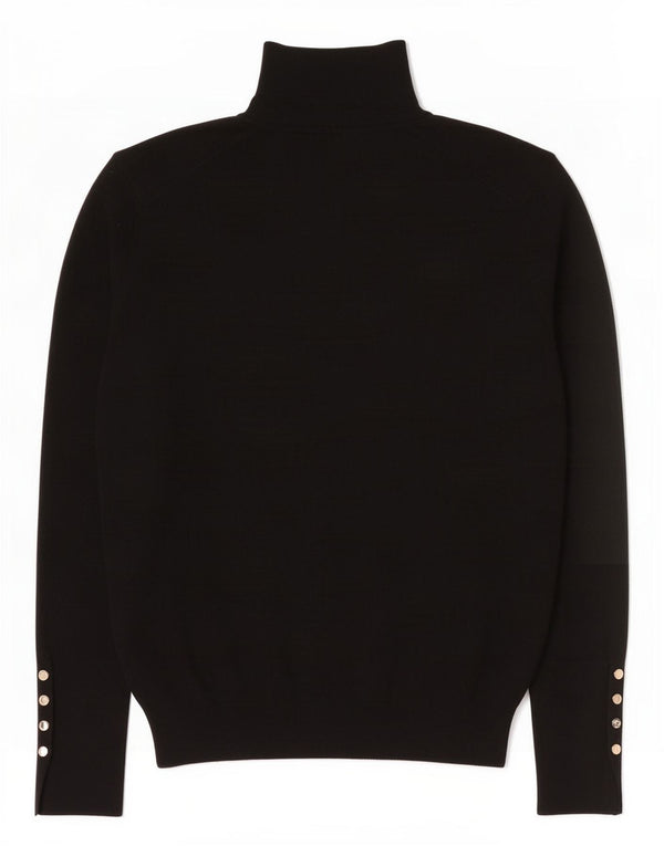 Zara Womens Roll Neck Jumper Sweater UK 18 XL Black Viscose