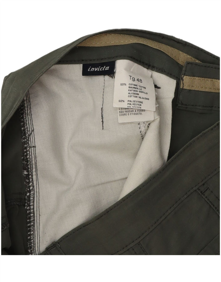 Invicta Mens Cargo Shorts IT 48 Medium W30 Grey Cotton