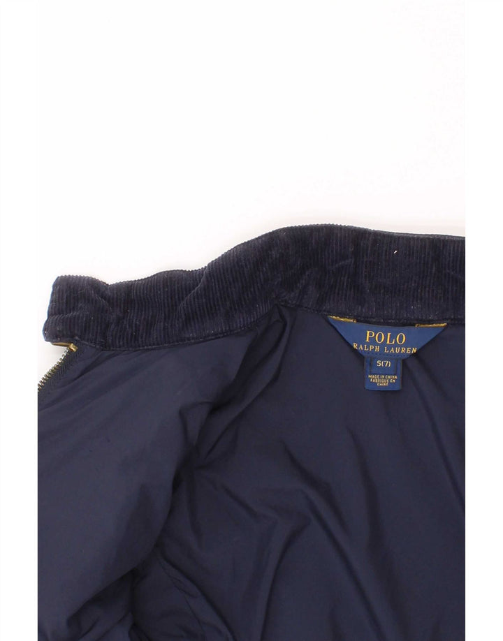 Polo Ralph Lauren Girls Quilted Jacket 6-7 Years Small Navy Blue Polyester
