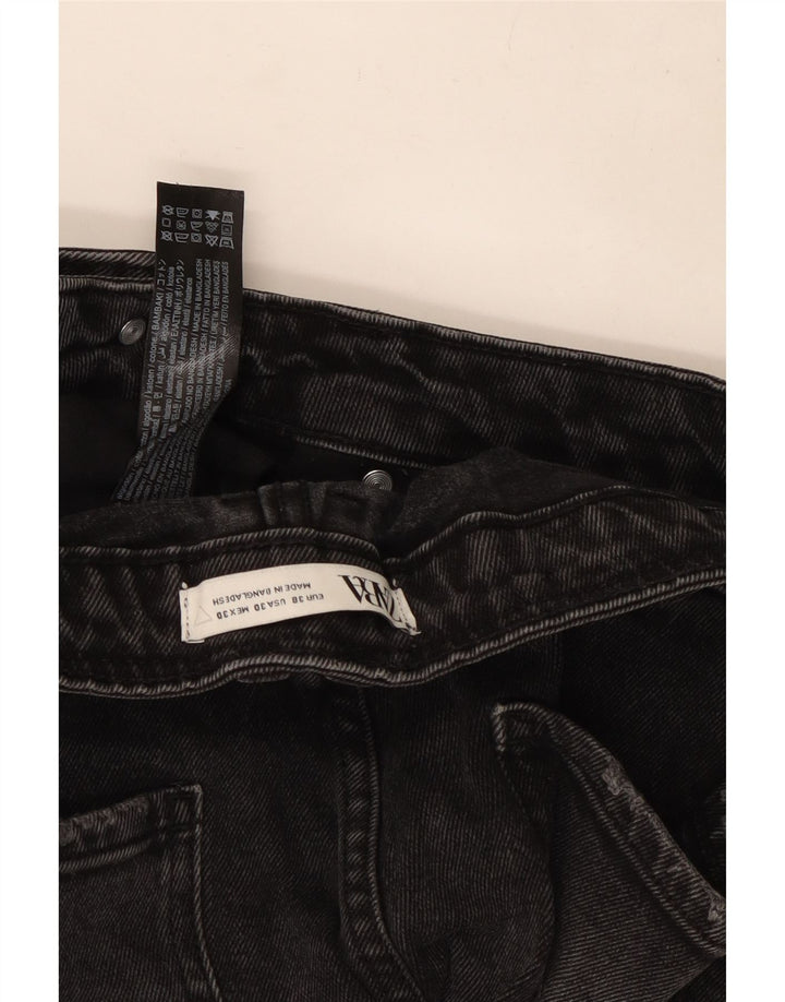 Zara Mens Denim Shorts EU 38 Small W30  Black Cotton