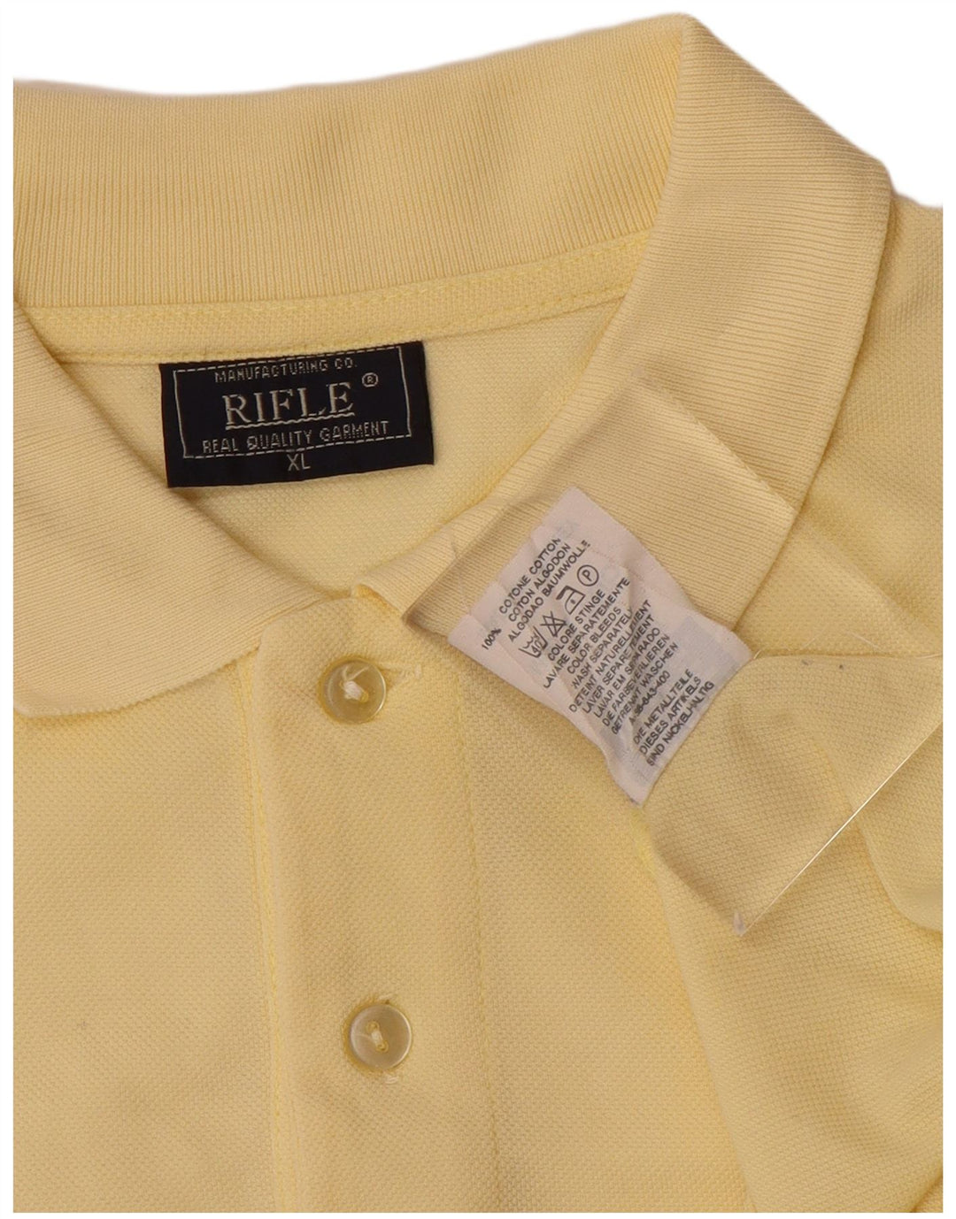 RIFLE Mens Polo Shirt XL Yellow Cotton