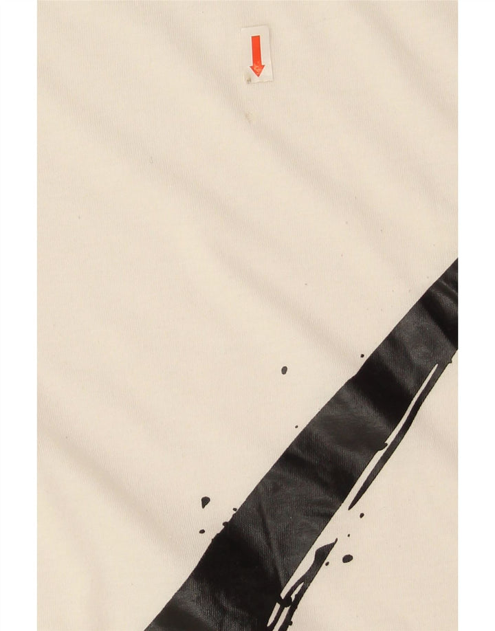 Nike Womens Graphic T-Shirt Top UK 14 Medium White Polyester