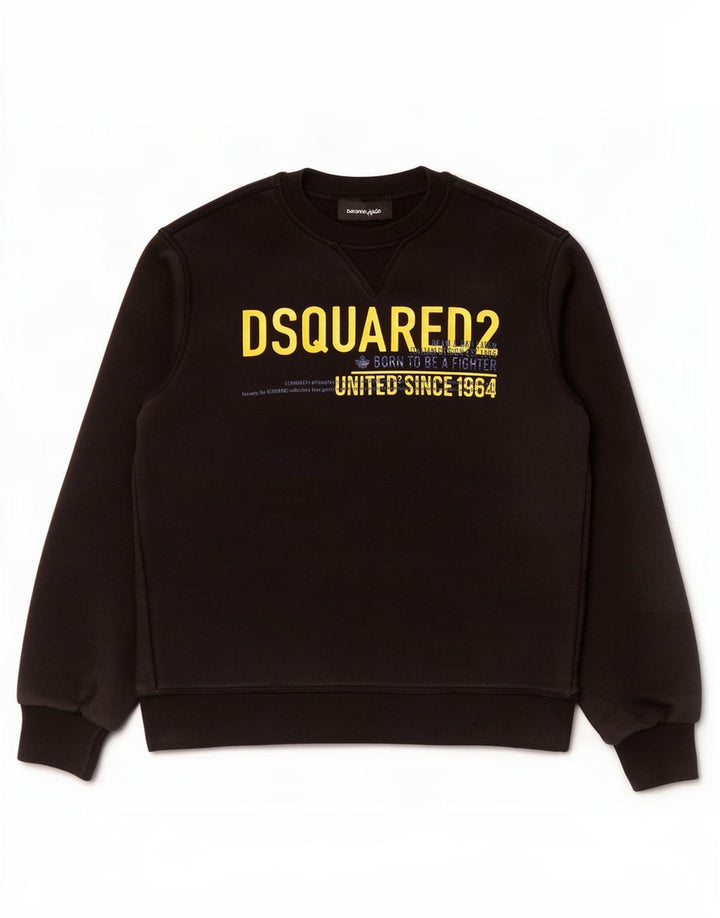 Dsquared2 Boys Graphic Sweatshirt Jumper 9-10 Years Black Cotton