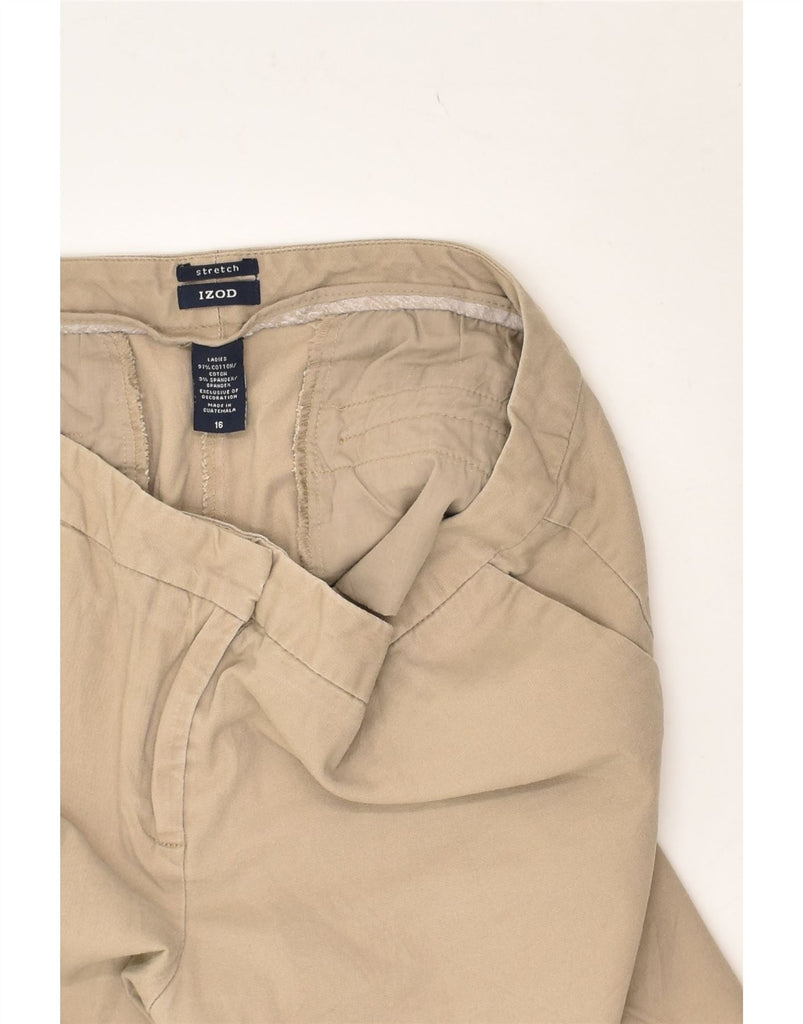 IZOD Womens Stretch Chino Shorts US 16 2XL W36 Beige Cotton | Vintage Izod | Thrift | Second-Hand Izod | Used Clothing | Messina Hembry 