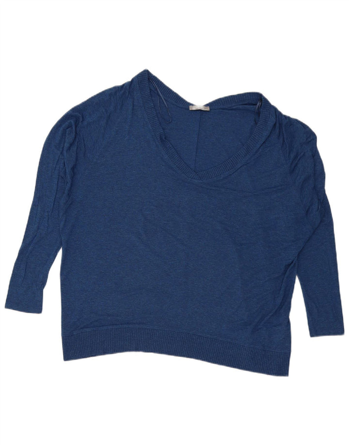 Zara Womens Oversized Top Long Sleeve UK 14 Medium Blue Viscose